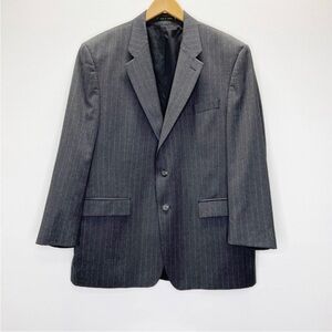Lauren Ralph Lauren Wool Suit 41R Mens Blazer Jacket Pinstripe Gray